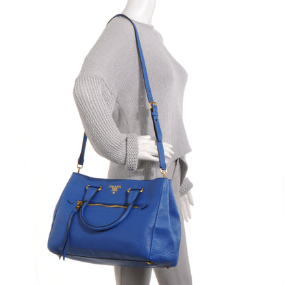 Prada Vitello Daino Shopping Tote Azzurro 2 of 11
