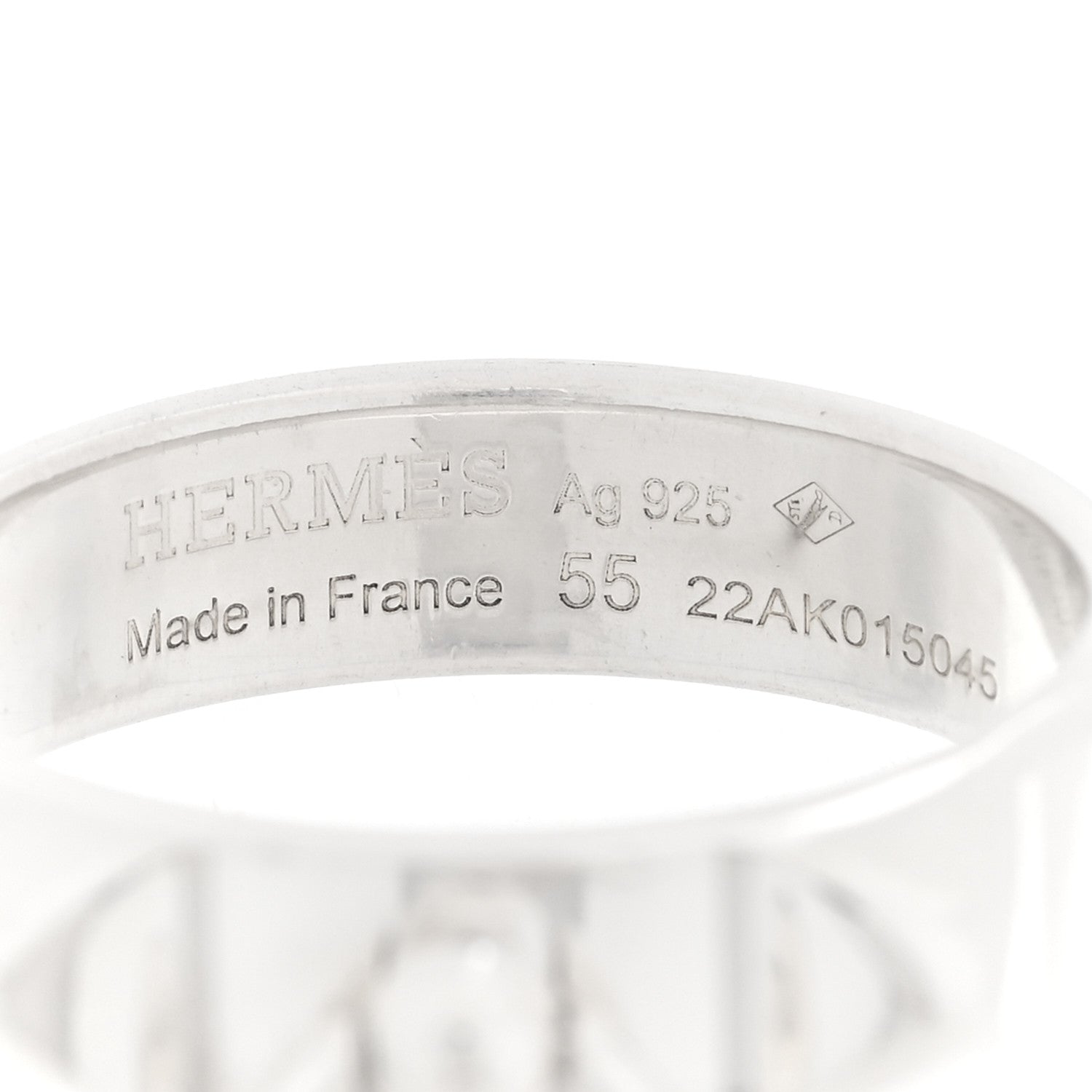 Hermes Sterling Silver PM Collier De Chien Ring 55 7.25 4 of 5