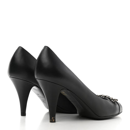 Chanel Calfskin CC Cap Toe Chain Pumps 39 Black 4 of 11
