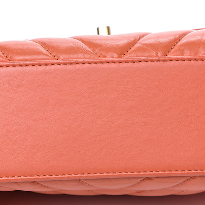 Chanel Calfskin Chevron Quilted Mini Coco Handle Flap Orange 12 of 13