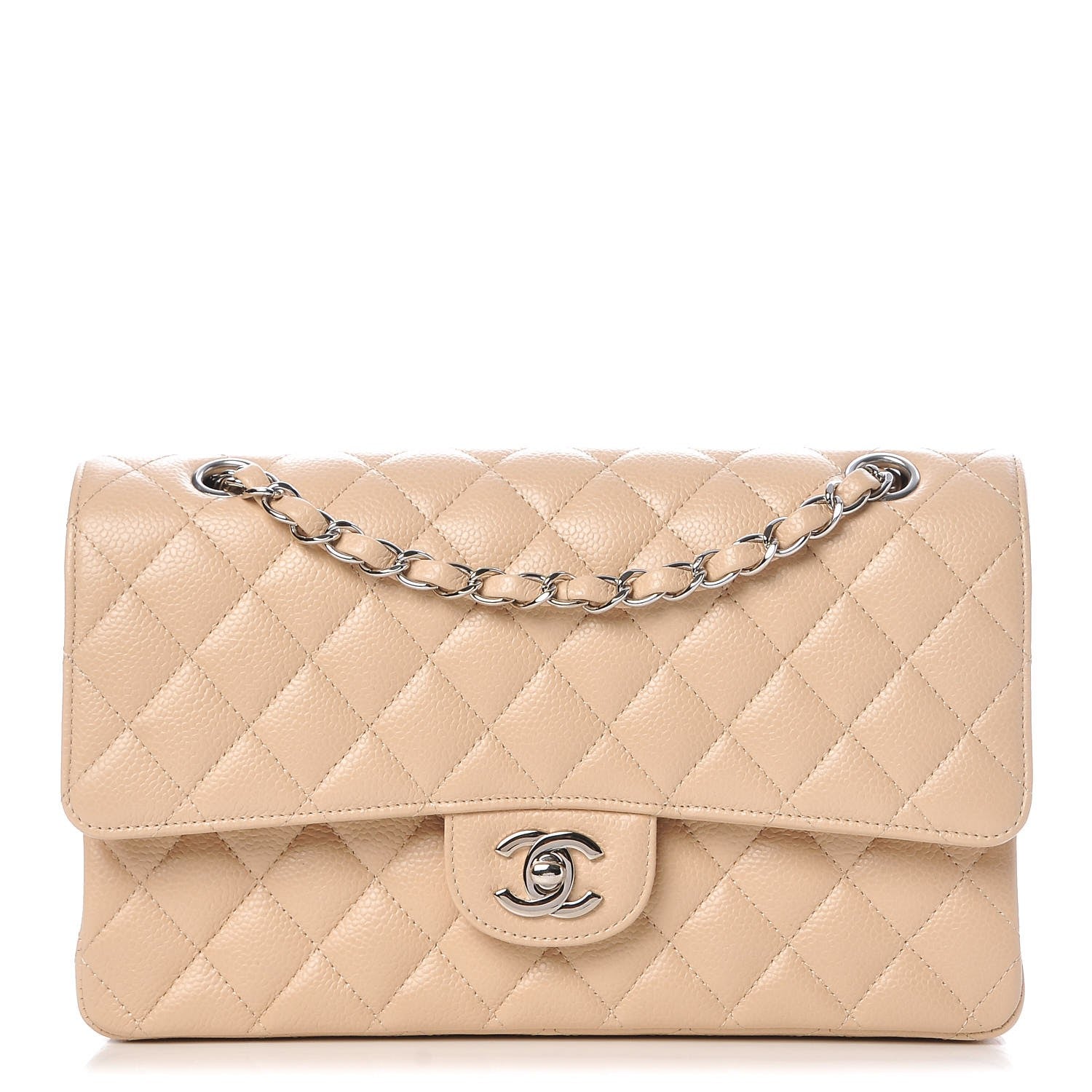 Chanel Caviar Quilted Medium Double Flap Beige Clair 1 of 9