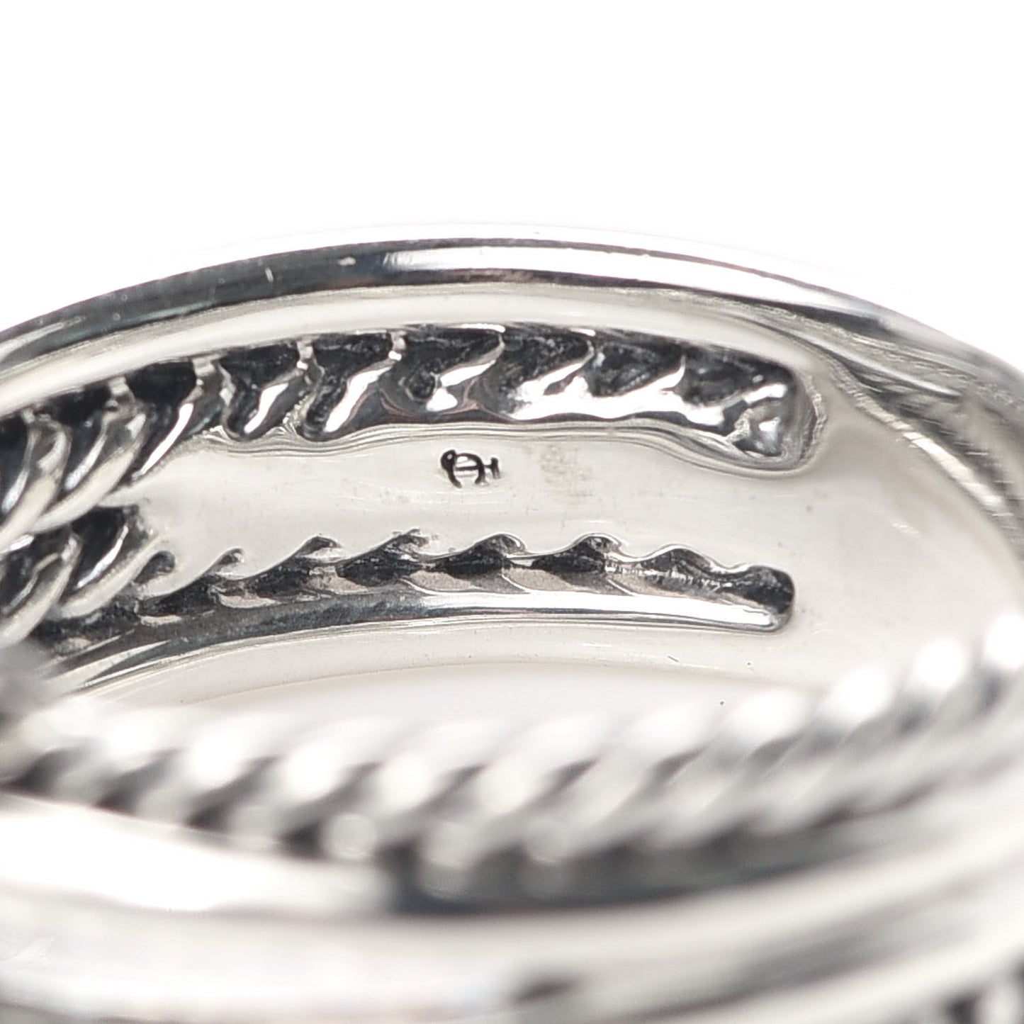 Sterling Silver Diamond X Crossover Ring 52 6