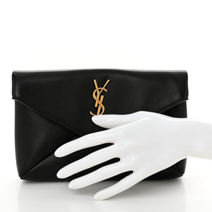 Saint Laurent Lambskin Small Cassandre Envelope Pouch Black 2 of 8
