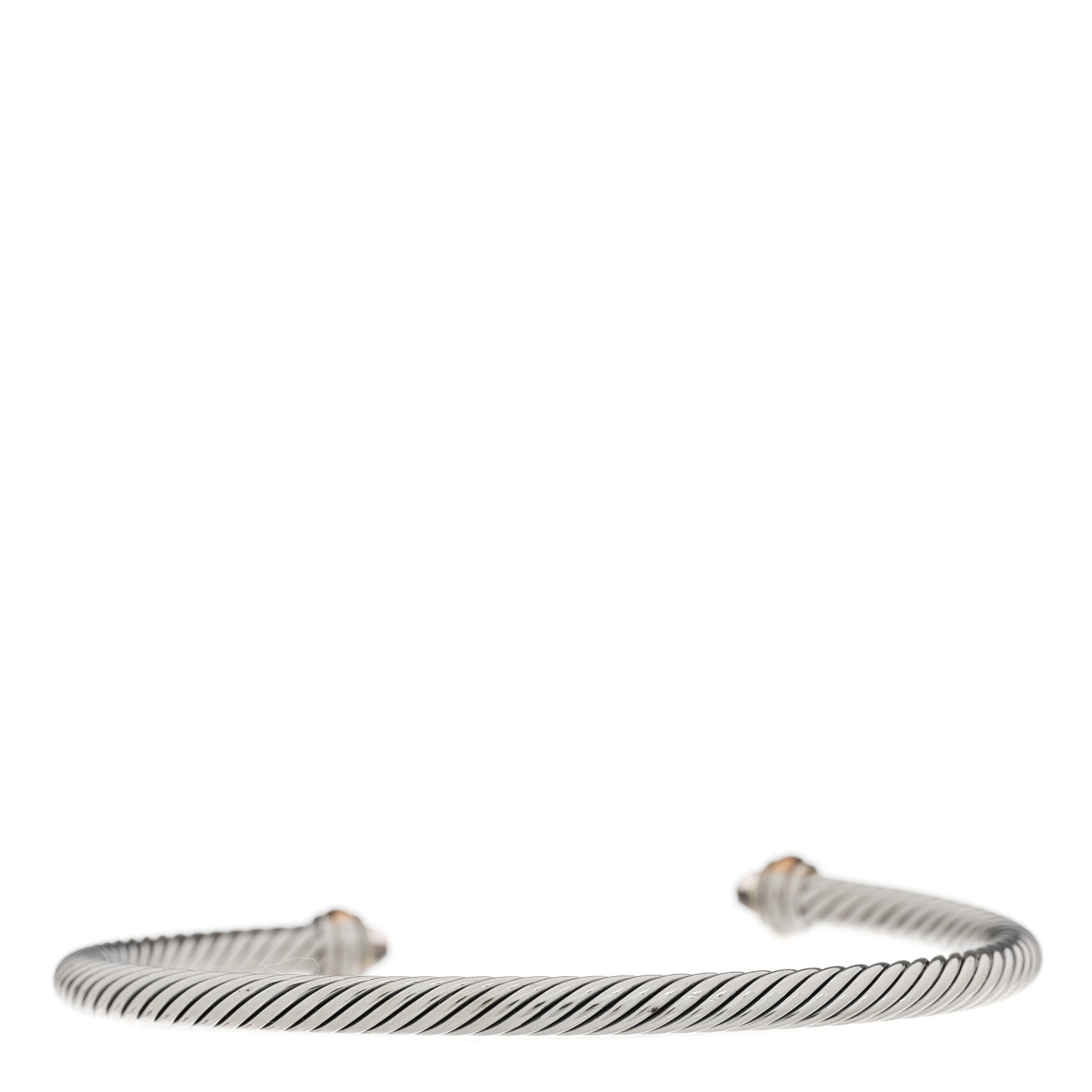 David Yurman Sterling Silver 18K Rose Gold Morganite 4mm Cable Classics Bracelet 2 of 4