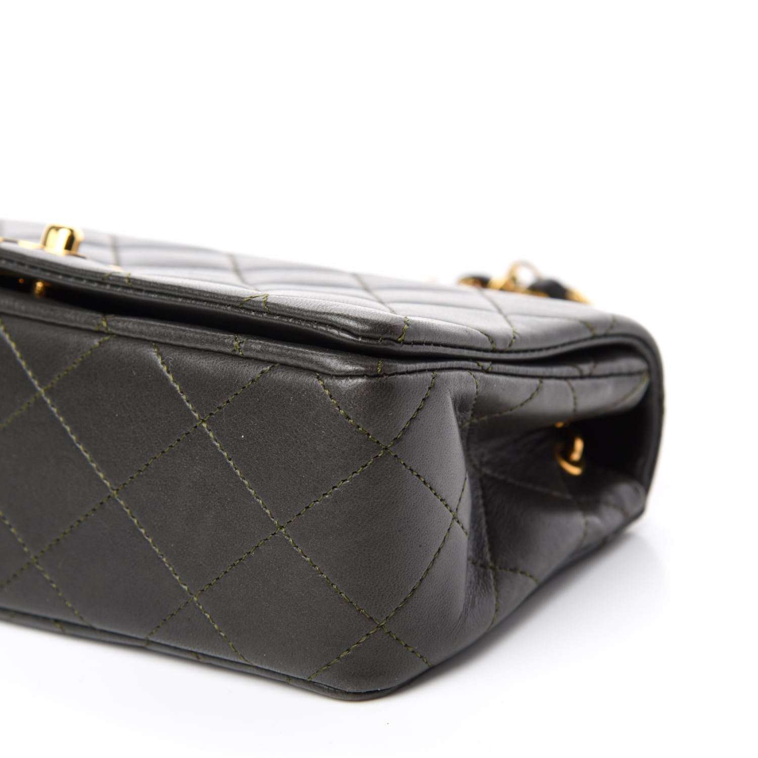 Chanel Lambskin Quilted Mini Flap Dark Green 7 of 12