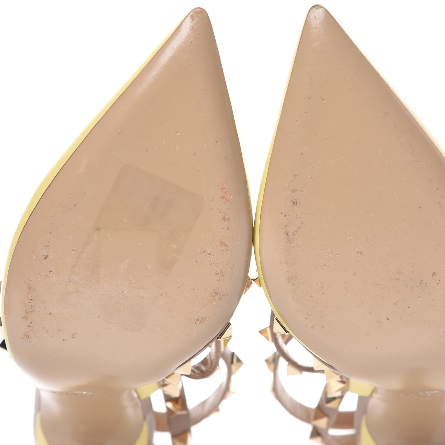 Nappa Rockstud Ankle Strap Pumps 39 Yellow Poudre
