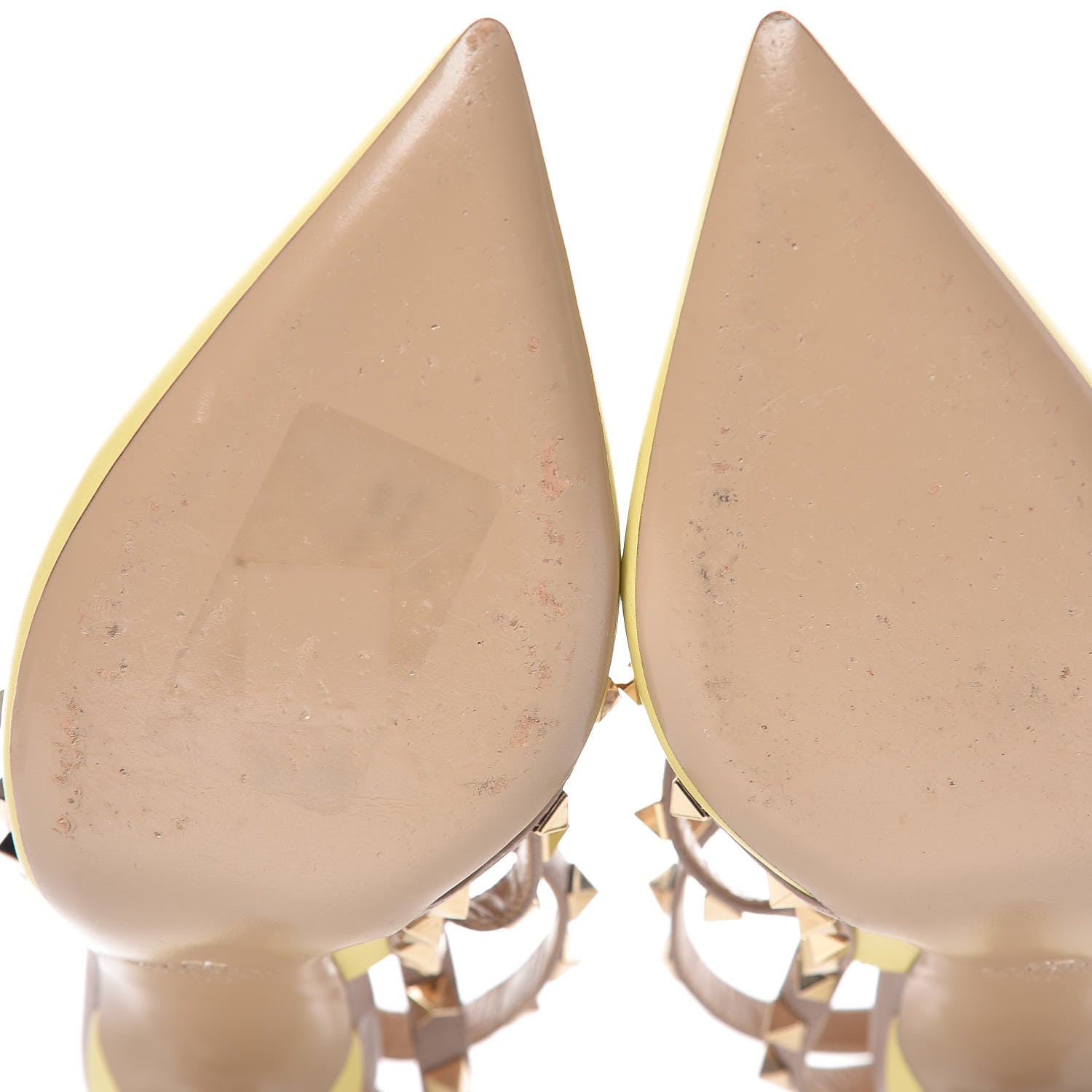 Valentino Garavani Nappa Rockstud Ankle Strap Pumps 39 Yellow Poudre 10 of 10