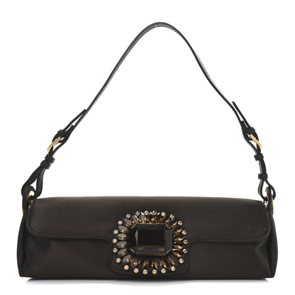 Jimmy Choo Satin Crystal Pochette Shoulder Bag Brown 1 of 9