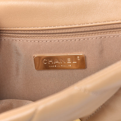 Chanel Lambskin Quilted Medium 19 Flap Dark Beige 6 of 11