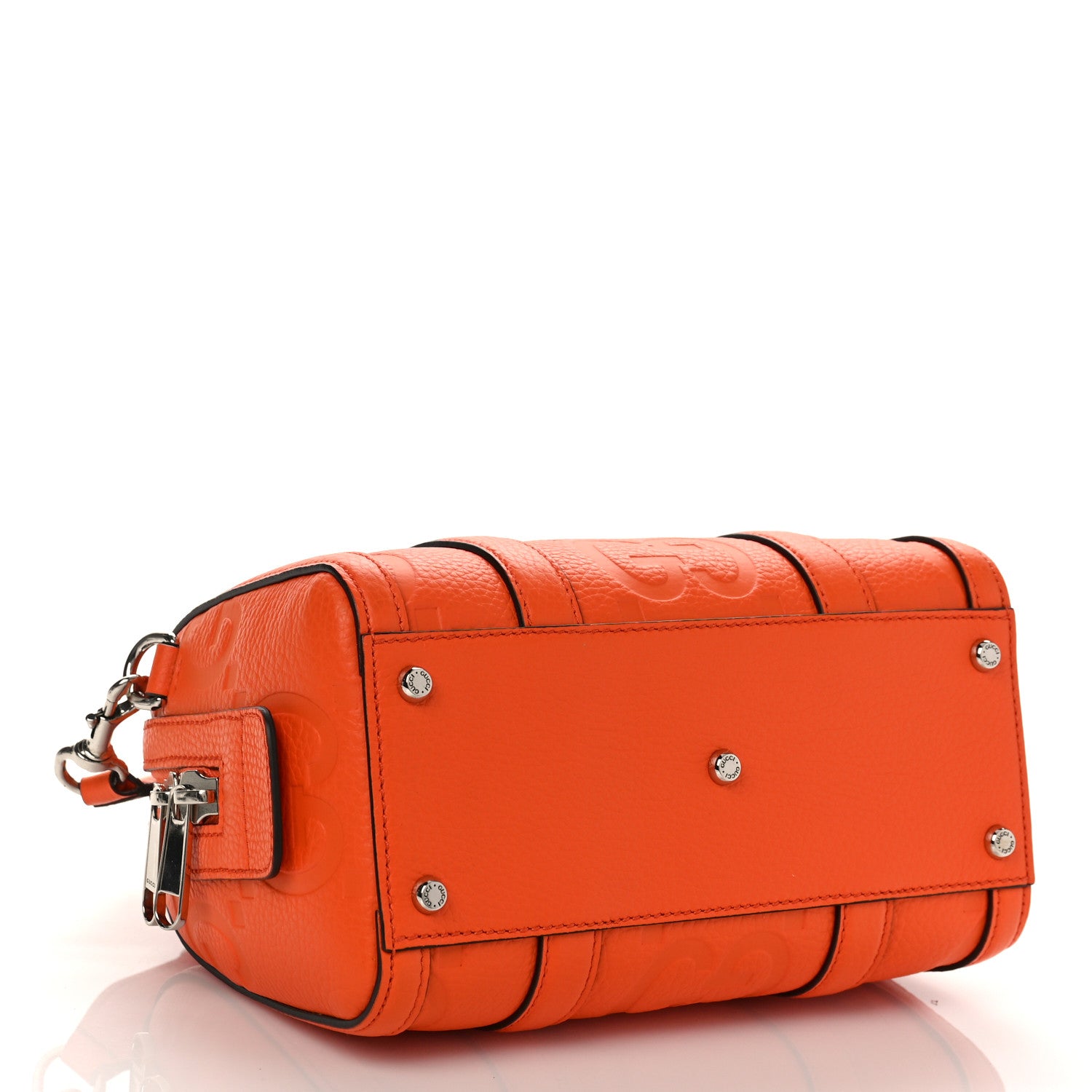 Gucci Piuma Calfskin Jumbo GG Embossed Mini Duffle Bag Good Orange 4 of 8