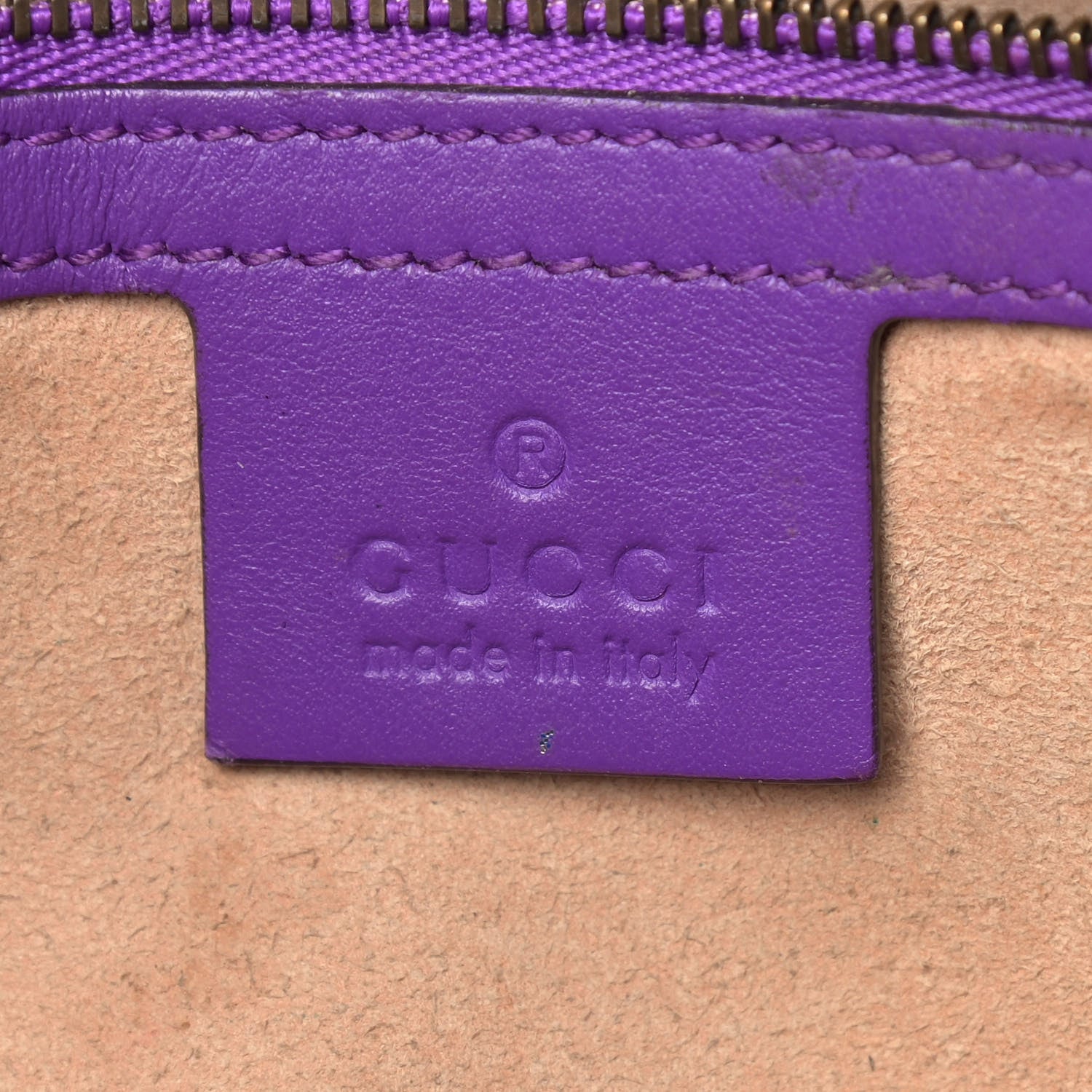 Gucci Calfskin Matelasse Small GG Marmont Shoulder Bag Shine Purple 6 of 17