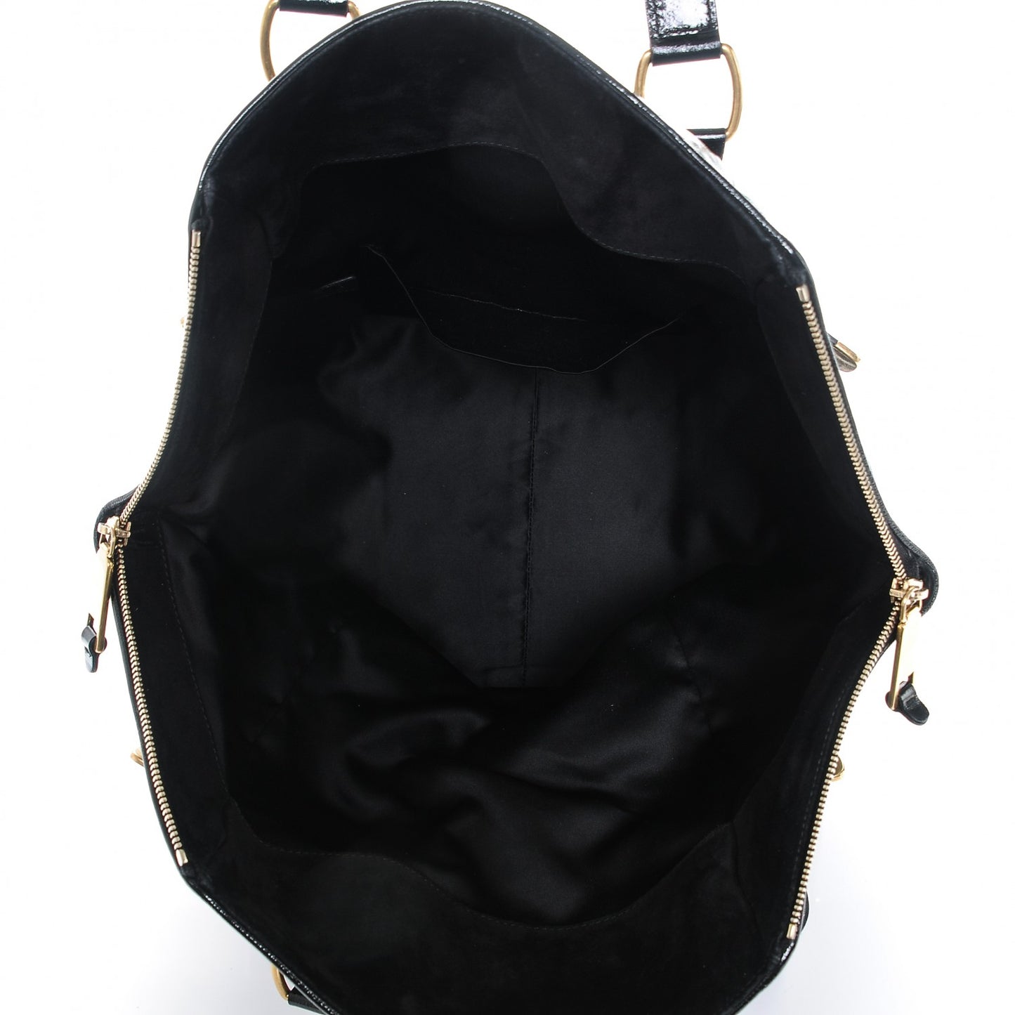 Patent Crocodile Embossed Medium Downtown Tote Black
