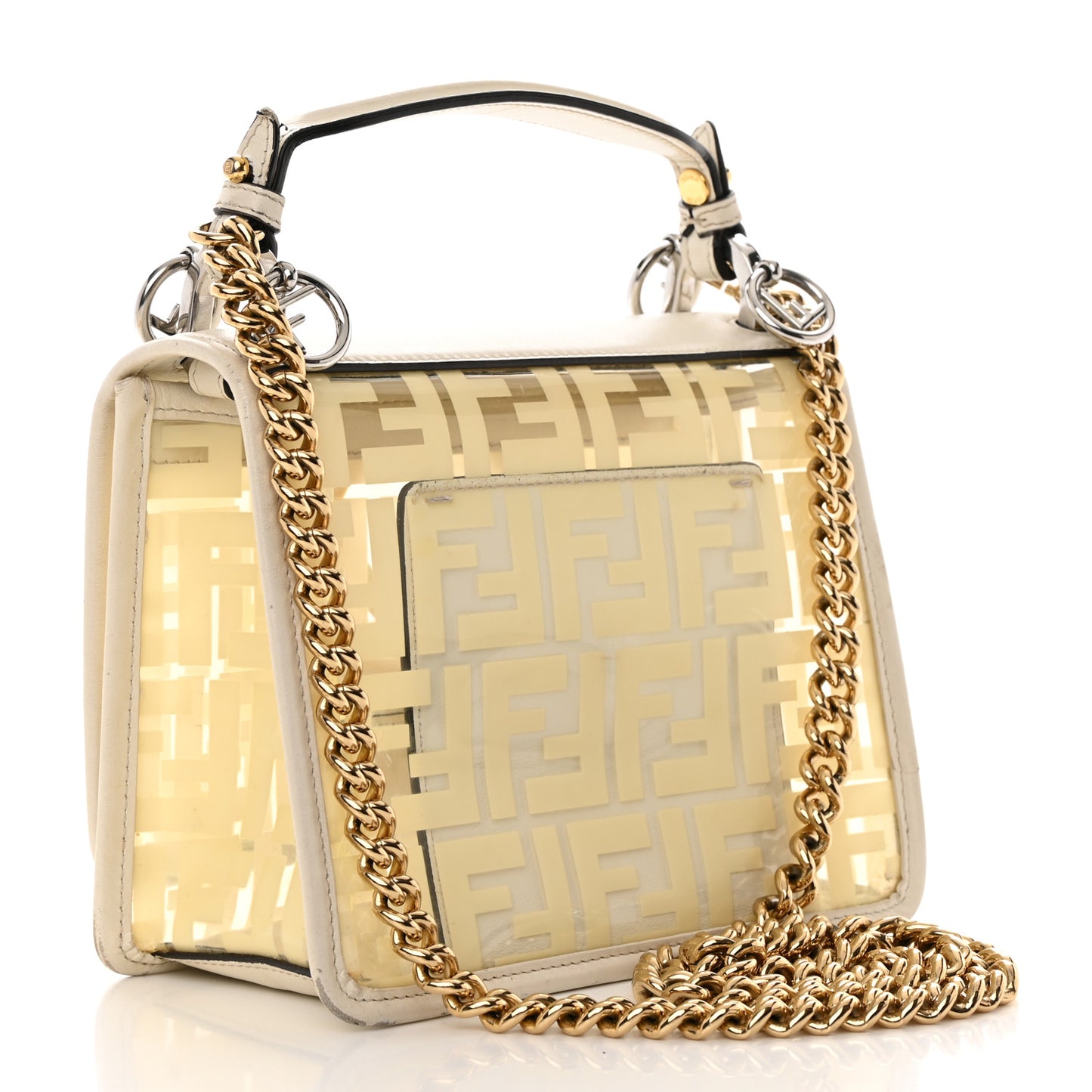 TPU FF Vitello Century F is Fendi Small Kan I Shoulder Bag White