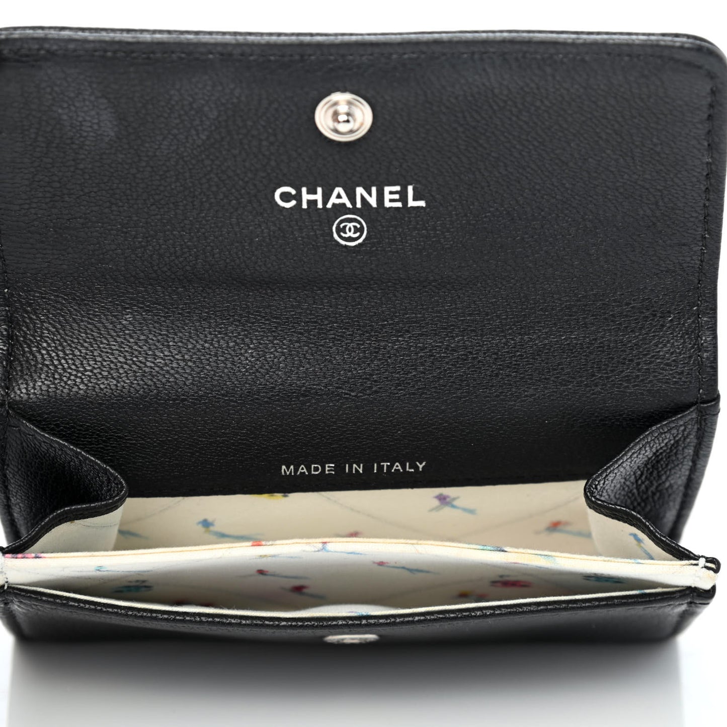 Goatskin CC Flap Card Holder Black