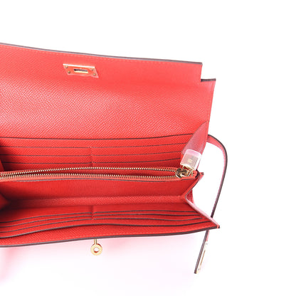 Hermes Epsom Kelly Longue Wallet Rouge Tomate 4 of 5