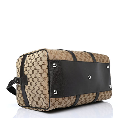 Gucci Monogram Dollar Calfskin Boston Duffle Bag Beige Ebony Testa di Moro Marrone Scuro 3 of 4