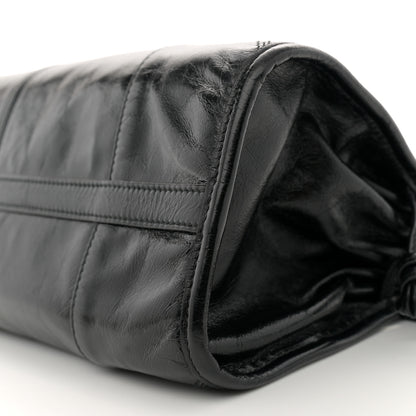 Prada Glossy Calfskin Triangle Medium Bonnie Shoulder Bag Black 10 of 11