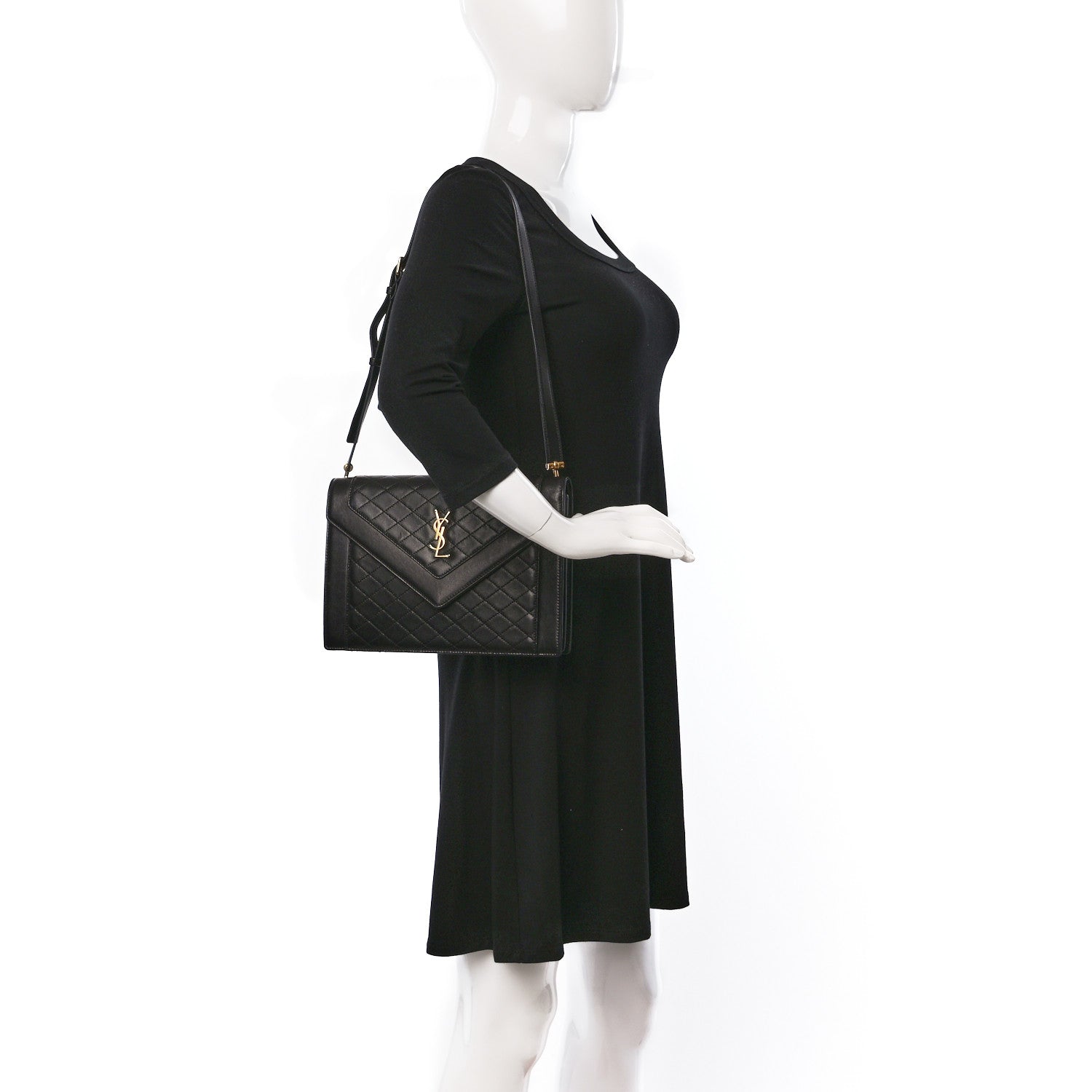 Saint Laurent Lambskin Quilted Mini Gaby Satchel Black 2 of 14