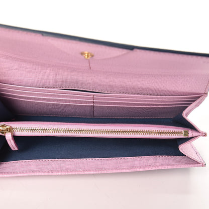 Fendi Vitello Elite Crystal Eye Monster Continental Wallet Cobalt Lavender Pink 5 of 8