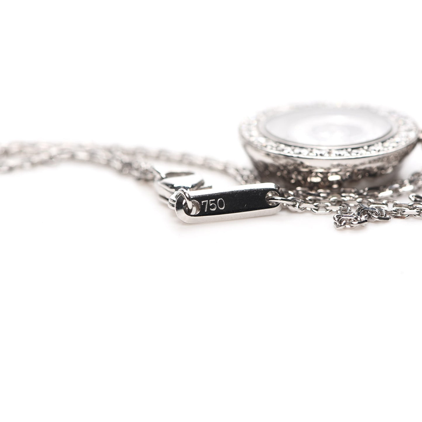 18K White Gold Diamond Happy Spirit Pendant Necklace