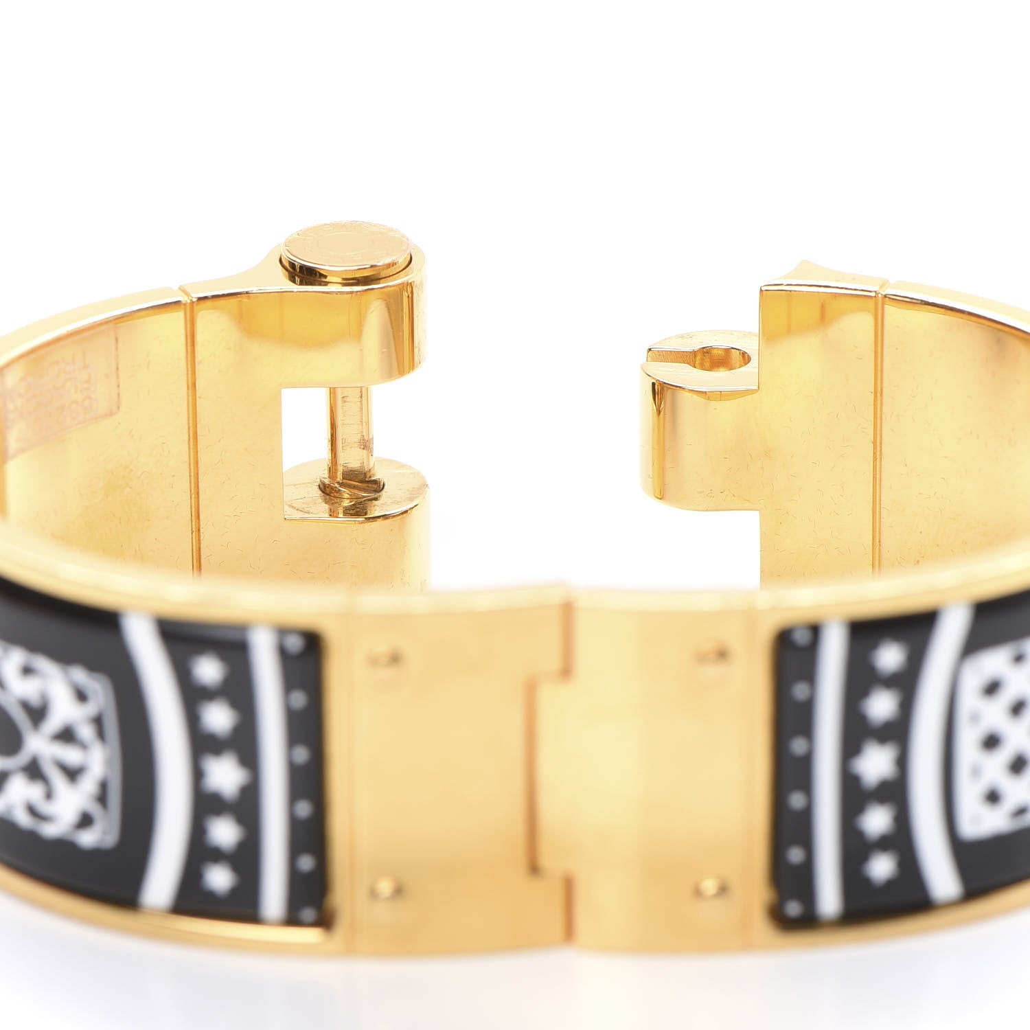 Hermes Enamel Printed Wide Flacons Bandana Hinged Bracelet S Tropical Club 4 of 7