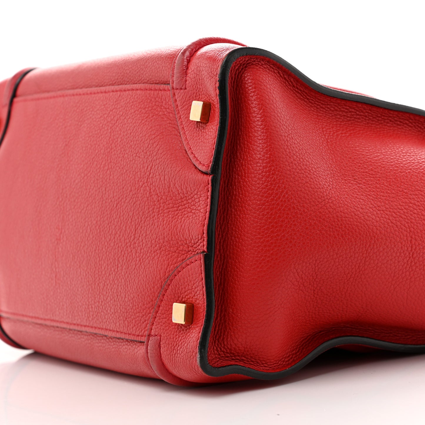 Drummed Calfskin Mini Luggage Coquelicot