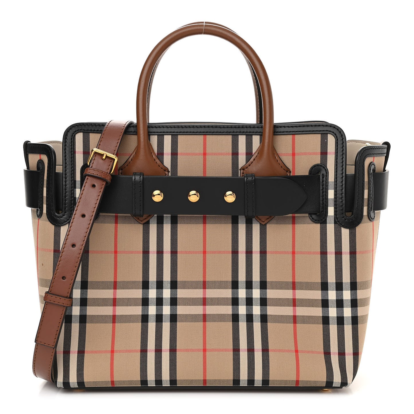Calfskin Vintage Check Triple Stud Mini Belt Bag Archive Beige