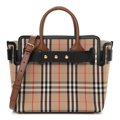 Burberry Calfskin Vintage Check Triple Stud Mini Belt Bag Archive Beige 1 of 14