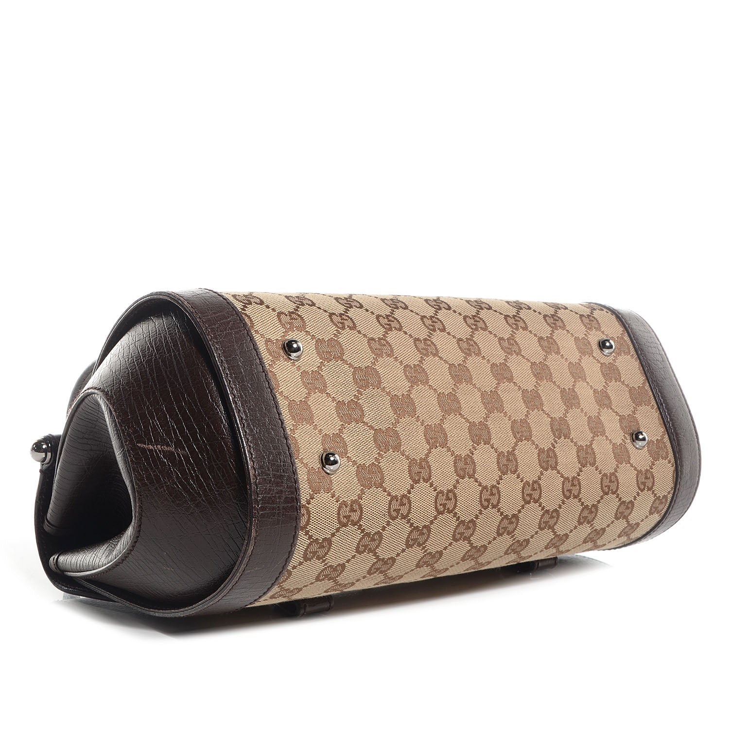 Gucci Monogram Bamboo Bullet Handbag Brown 4 of 7