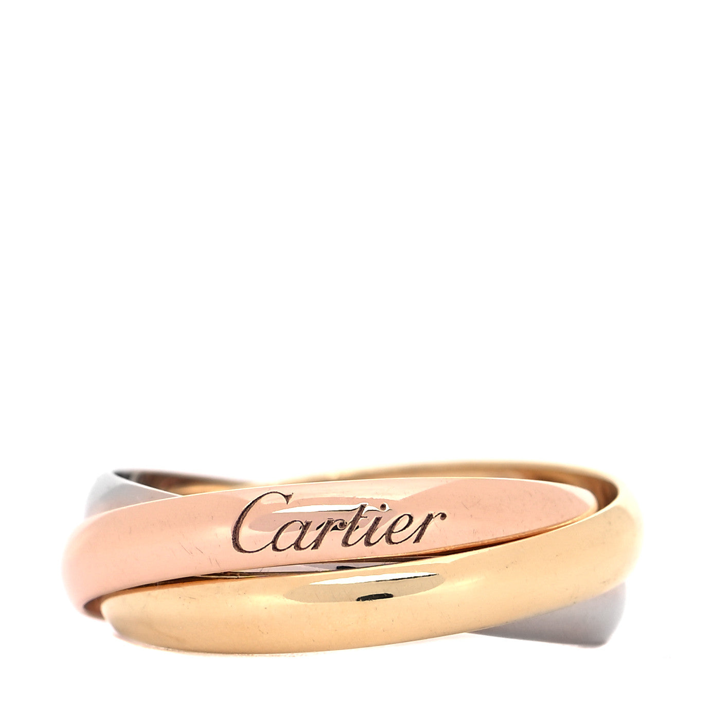 Cartier 18K Pink Yellow White Gold Classic Trinity Ring 51 5.75 1 of 10