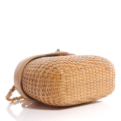 Chanel Lambskin Straw Shoulder Bag Beige 4 of 8