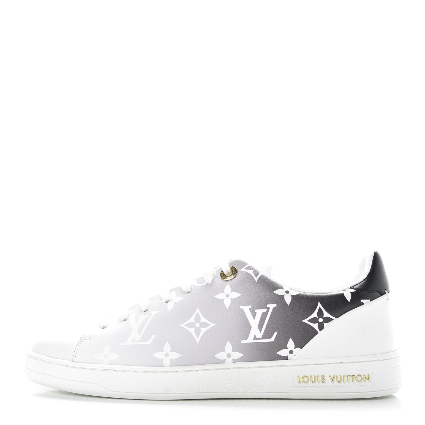 Calfskin Monogram Frontrow Sneakers 38 White Black
