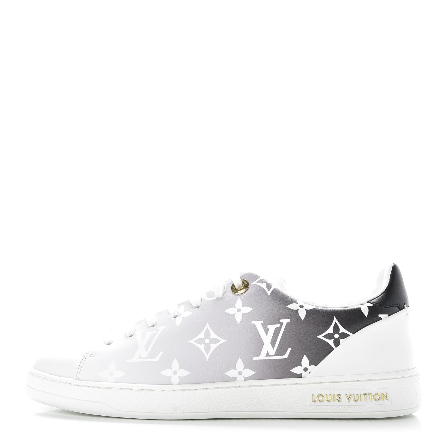 Louis Vuitton Calfskin Monogram Frontrow Sneakers 38 White Black 1 of 10