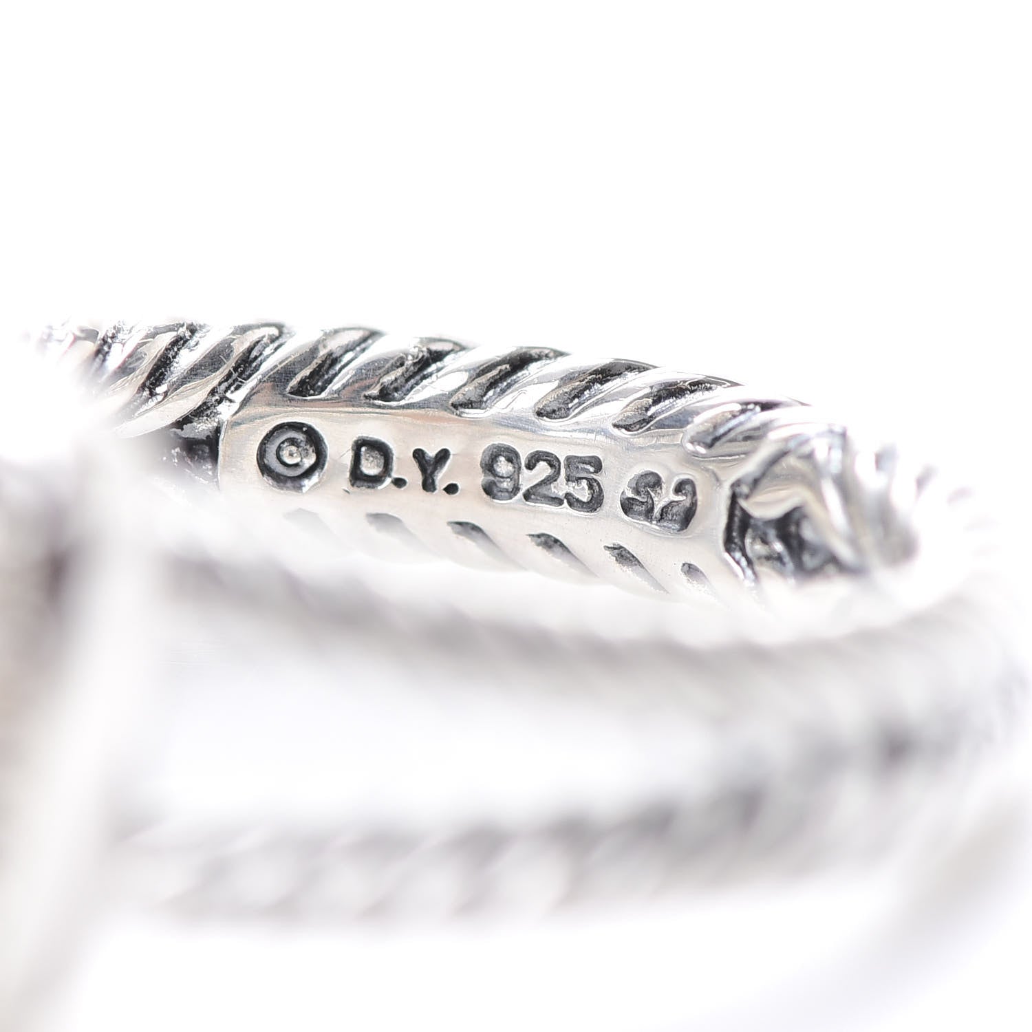 David Yurman Sterling Silver Diamond Prasiolite 7mm Petite Albion Ring 51 5.75 5 of 6