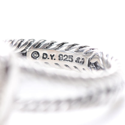 David Yurman Sterling Silver Diamond Prasiolite 7mm Petite Albion Ring 51 5.75 5 of 6