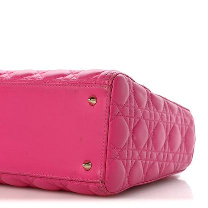 Christian Dior Lambskin Cannage Medium Lady Dior Pink 10 of 13