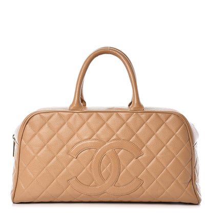 Chanel Caviar Quilted Large Bowler Bag Beige 1 of 21