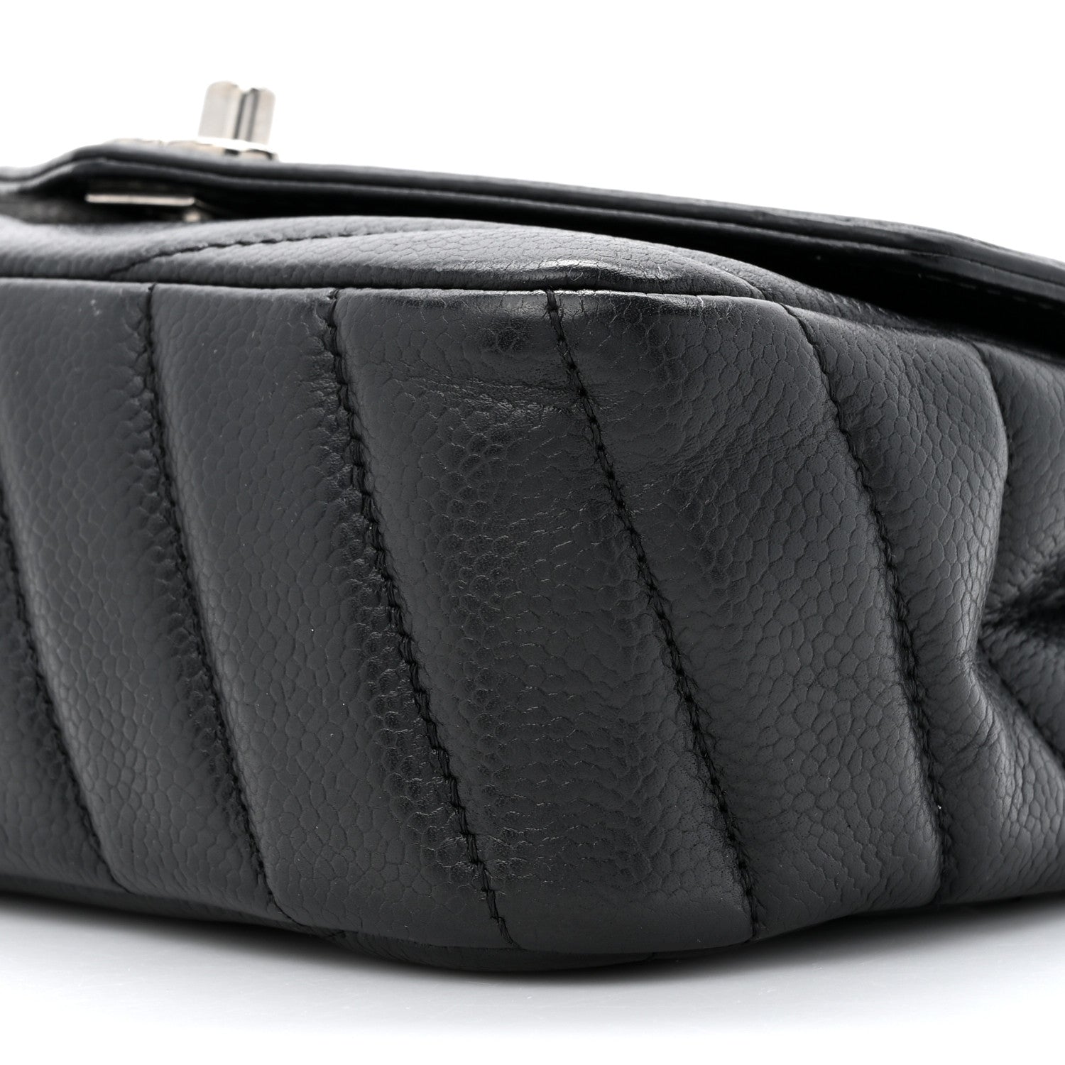 Chanel Caviar Chevron Quilted Small Single Flap Black 9 of 10