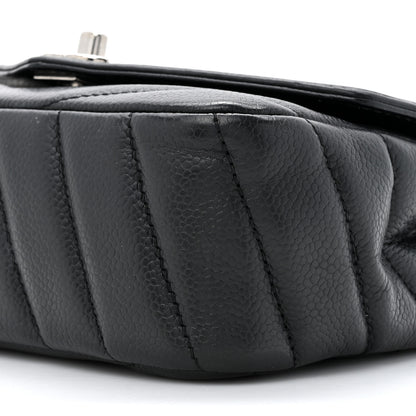 Chanel Caviar Chevron Quilted Small Single Flap Black 9 of 10