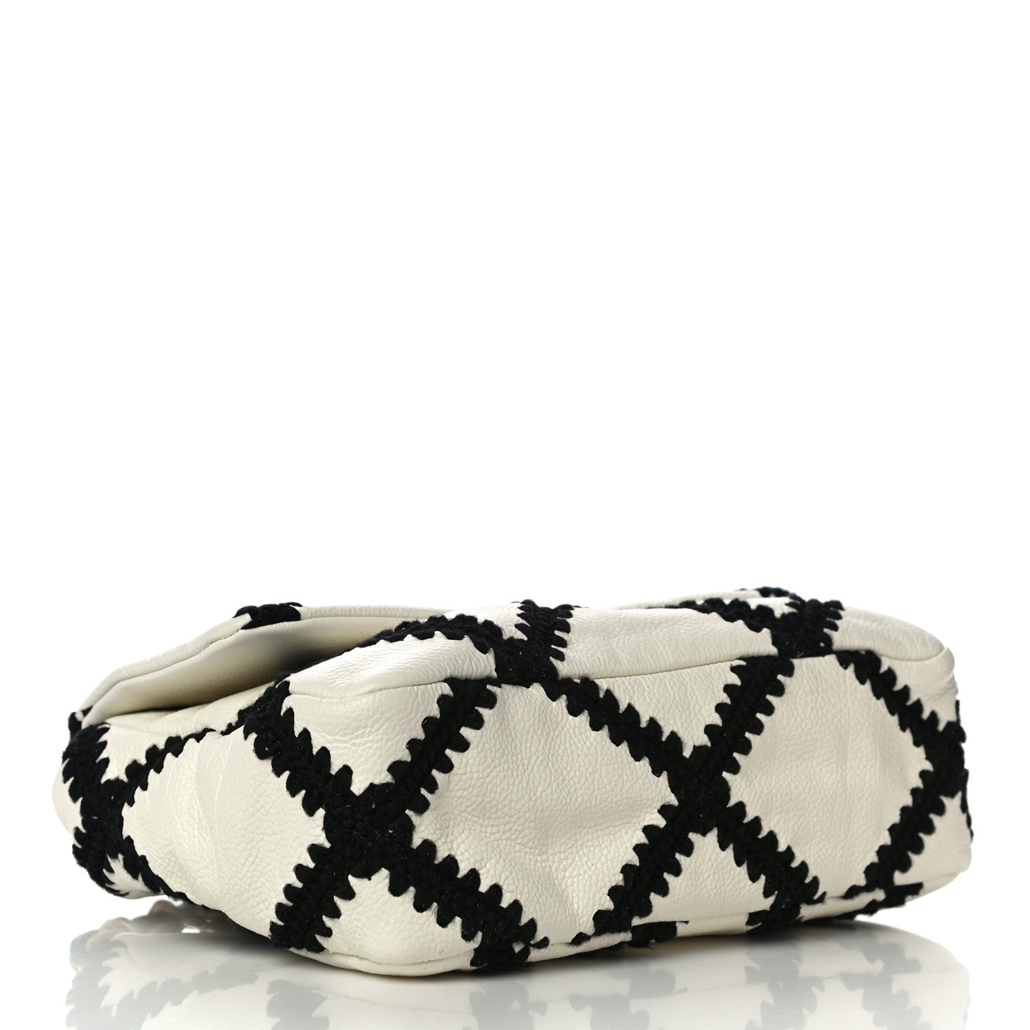 Chanel Calfskin Crochet Medium Chanel 19 Flap White Black 4 of 10