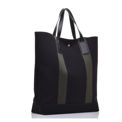 Saint Laurent Canvas Beach Shopping Tote Black Khaki 3 of 9