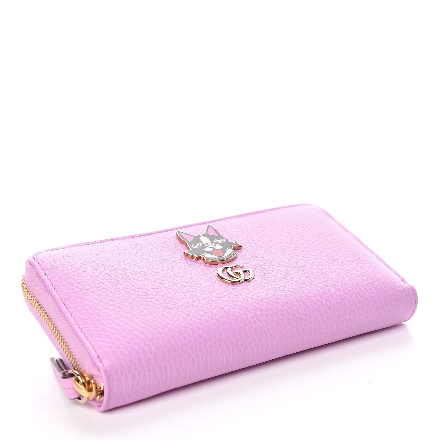 Gucci Dollar Calfskin GG Marmont Bosco Zip Around Wallet Malva 4 of 10