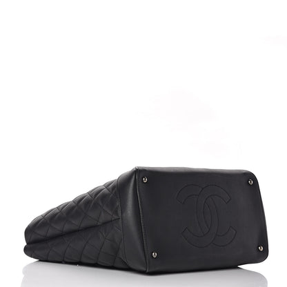 Chanel Calfskin Quilted Large Easy Shopping Tote Black 4 of 10