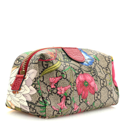 Gucci Soft GG Supreme Monogram Flora Calfskin Small Ophidia Cosmetic Case Beige Ebony Multicolor Rosso 3 of 6