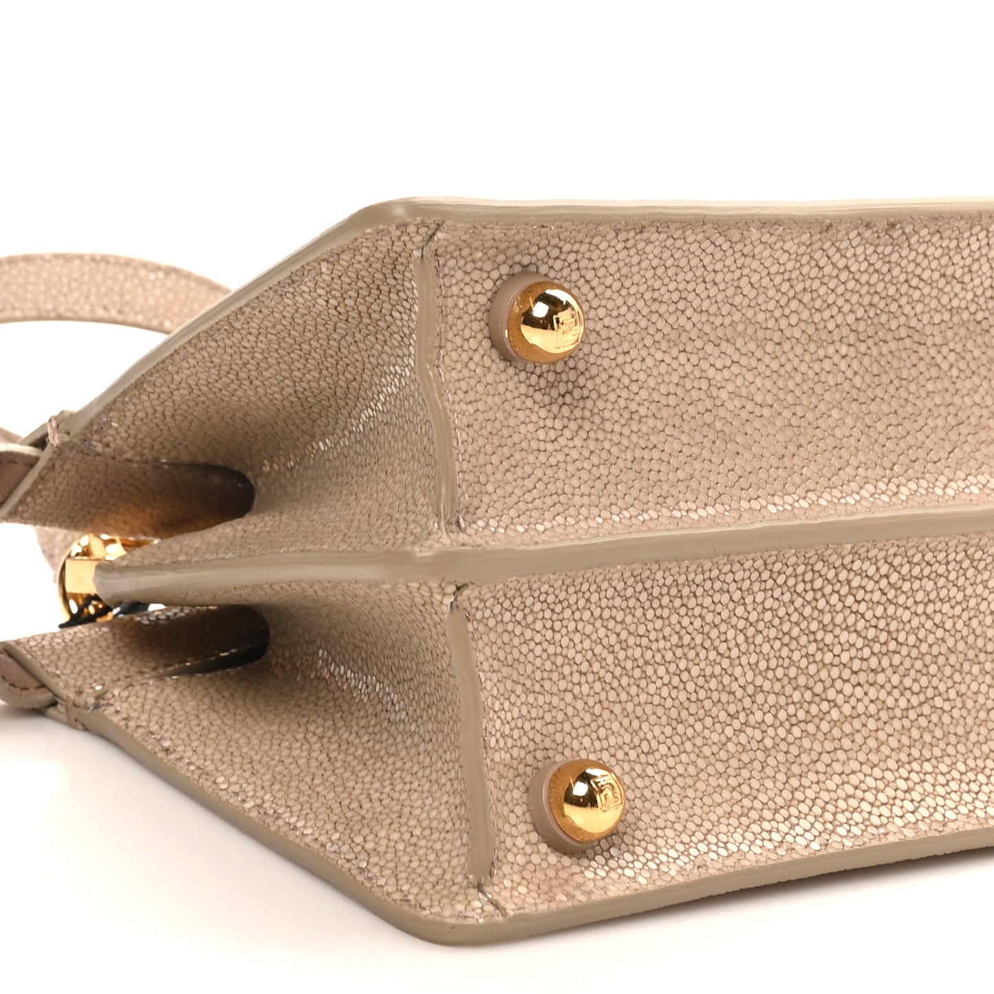 Stingray Shiny Nappa Petite Peekaboo I SEE U Satchel Tortora