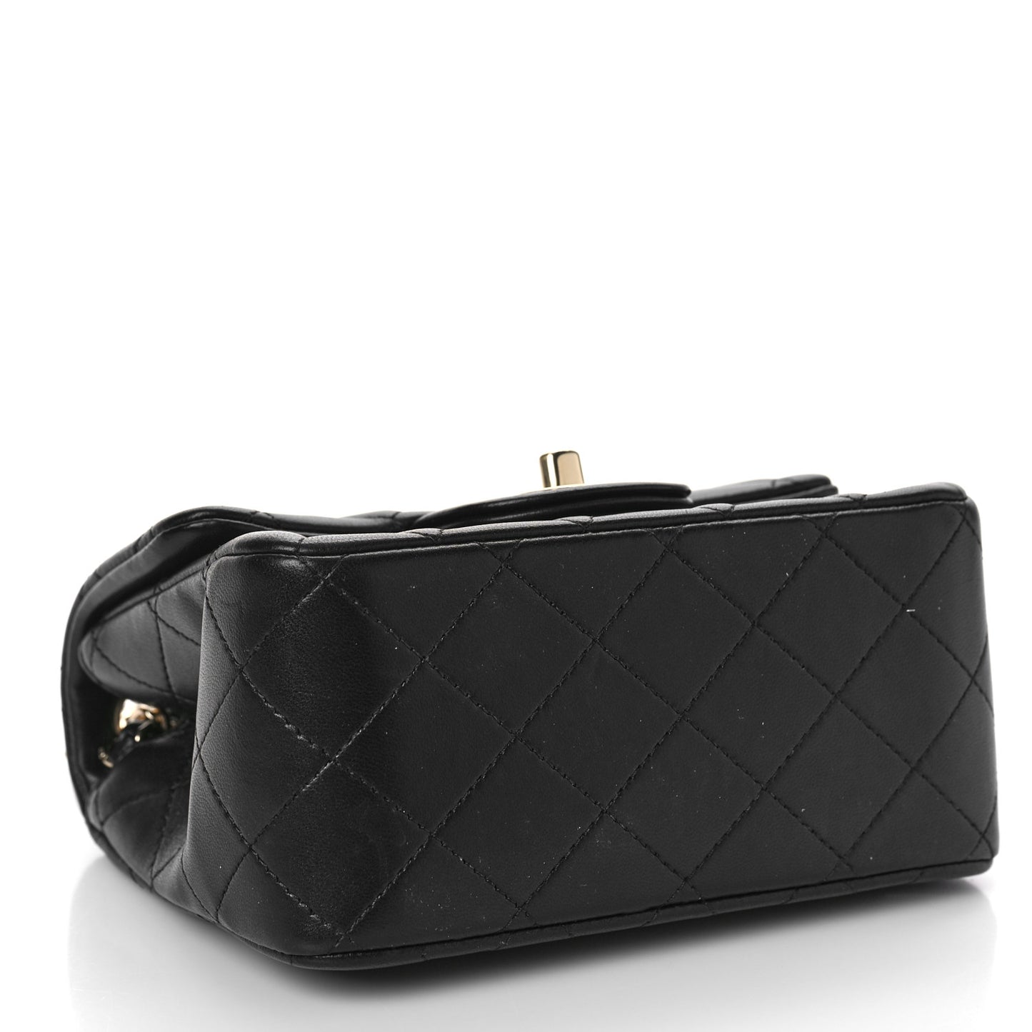 Lambskin Quilted Mini Square Flap Black