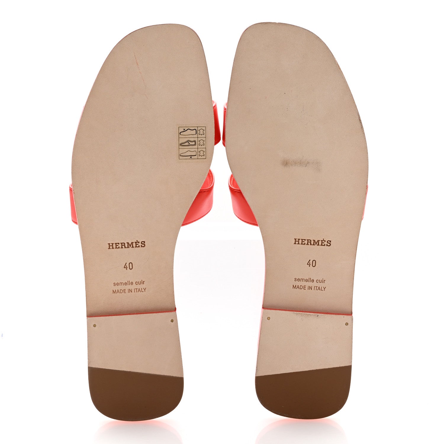Hermes Box Calfskin Oran Sandals 40 Rouge Jaipur 6 of 9