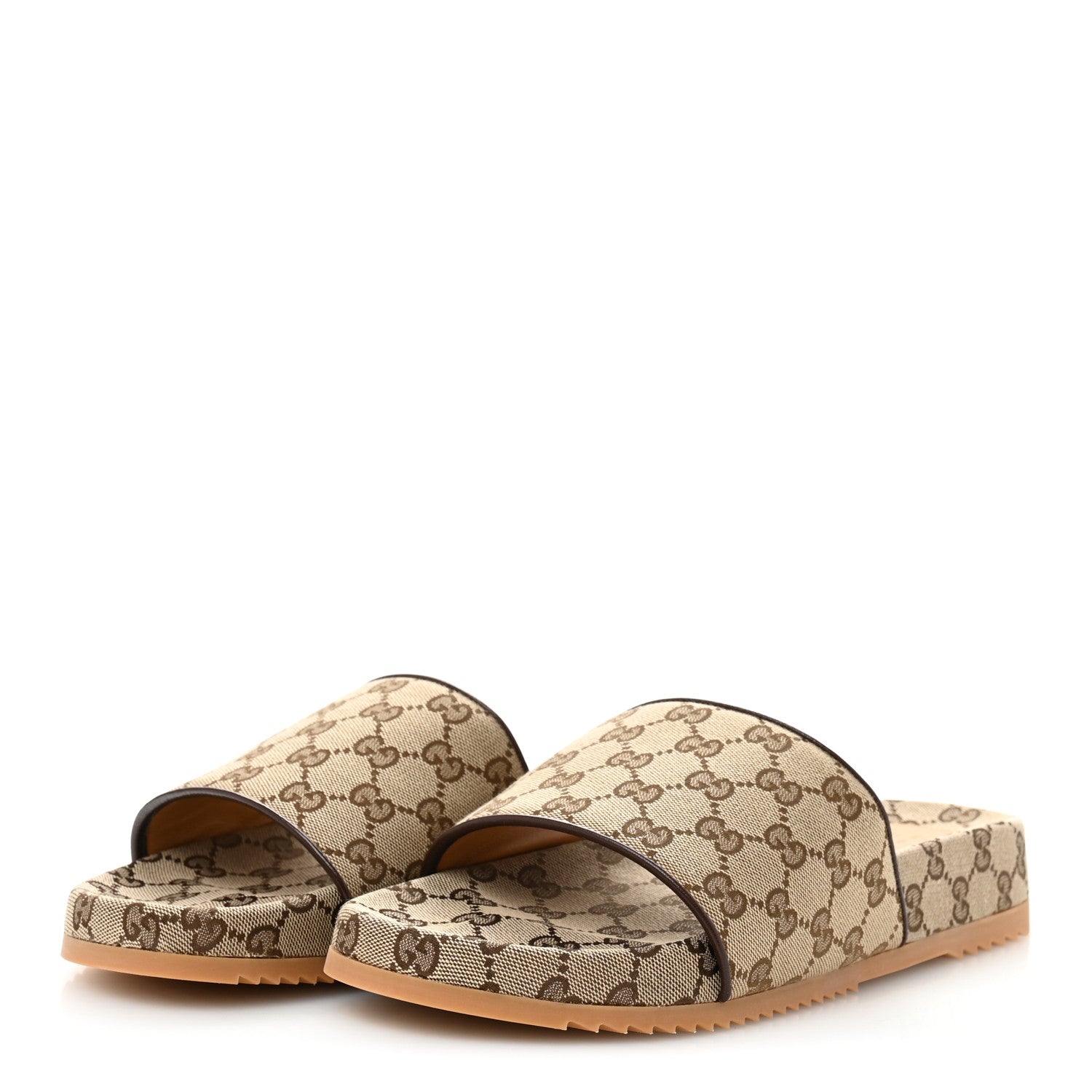 Gucci Canvas GG Monogram Mens Slide Sandals 9 Beige 4 of 10