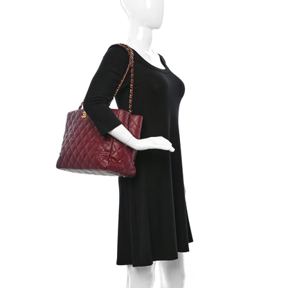 Chanel Caviar Quilted Shopping Tote Dark Burgundy 2 of 18