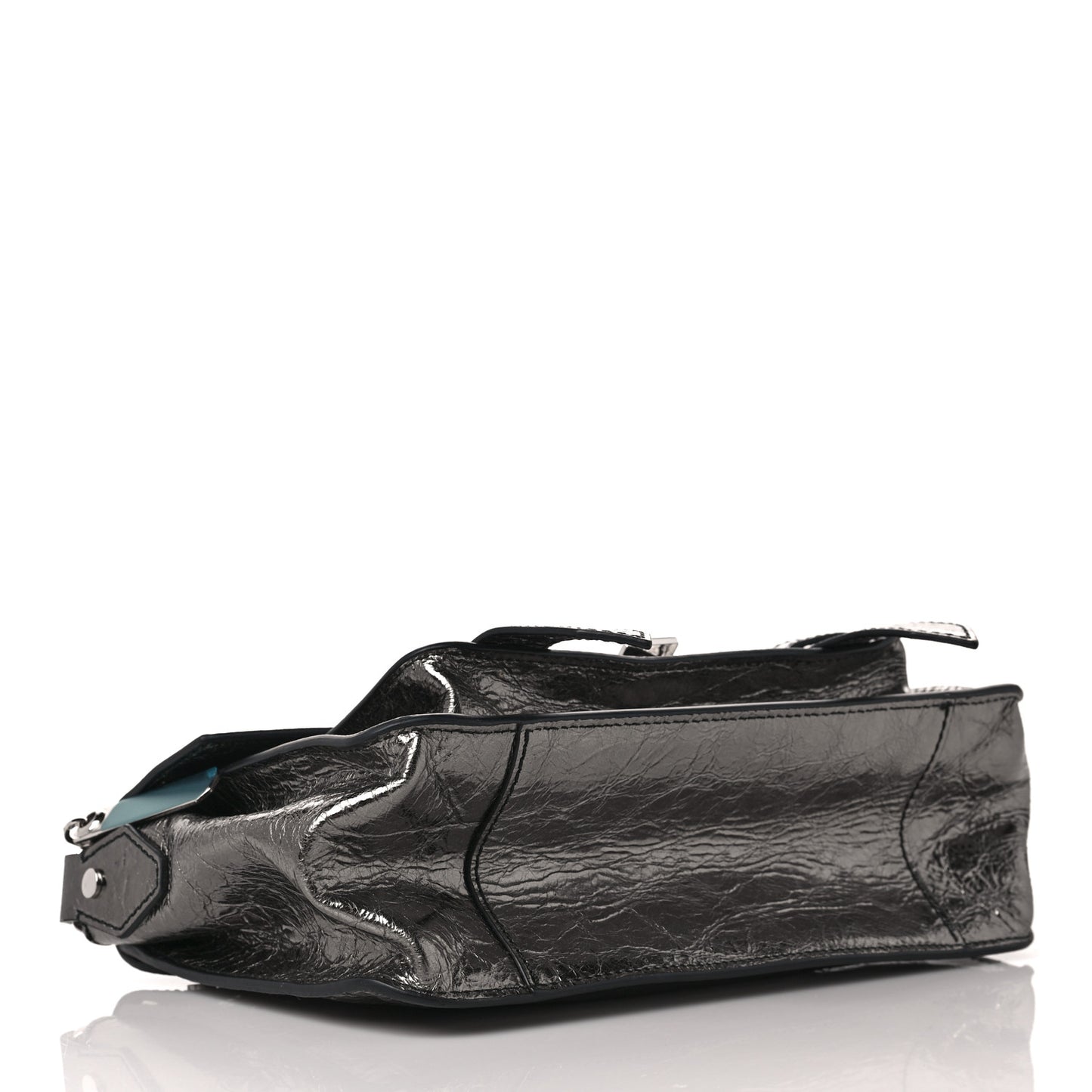 Metallic Lambskin Tiny PS1 Satchel Silver